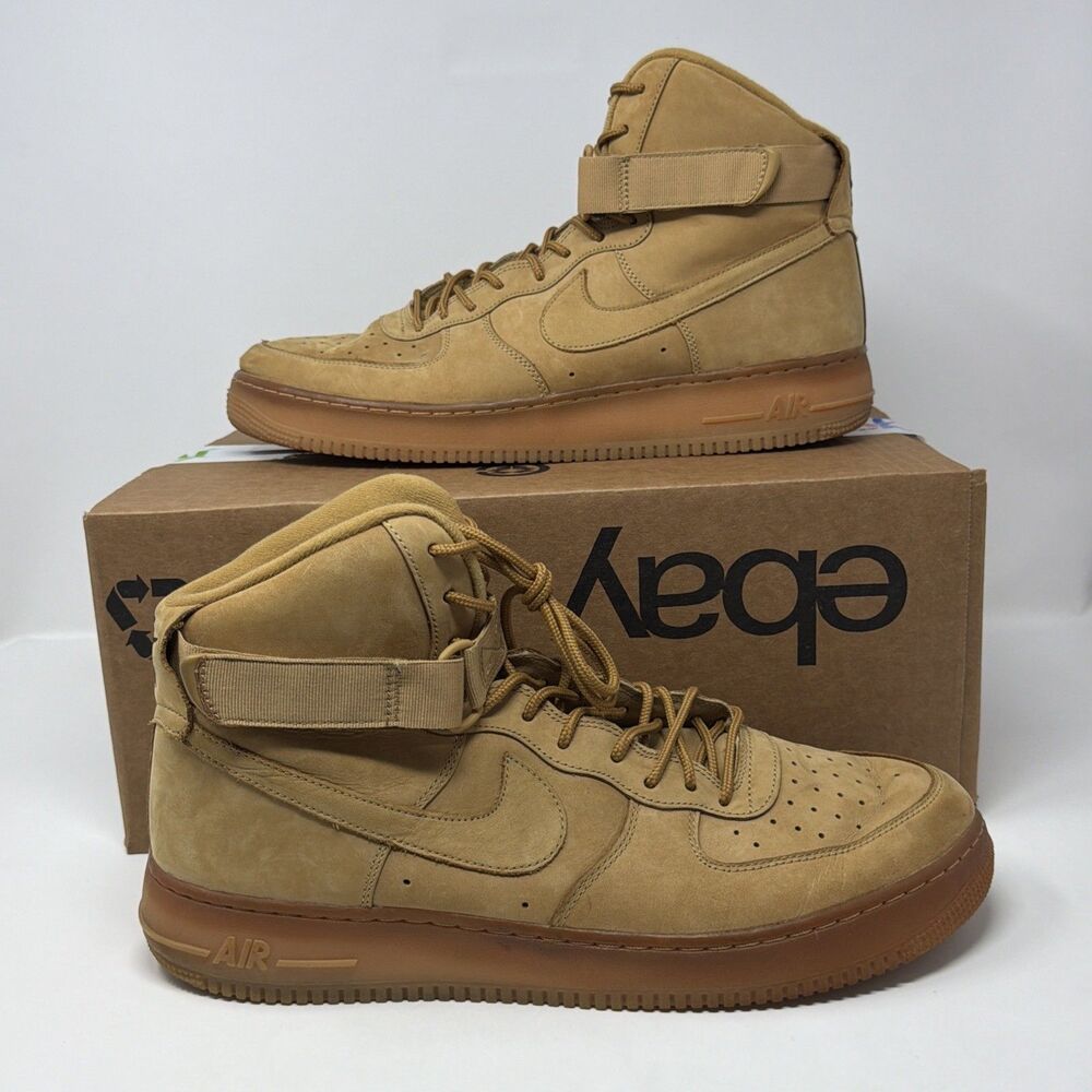 Nike Air Force 1 High 07 LV8 Wheat Flax Gum Suede 806403-200 Mens 14